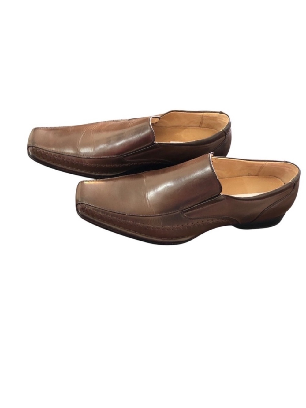NEW Steve Madden P-Trace Men's Brown Leather Dress Slip-On Loafers sz 12 career